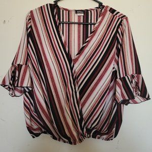 Maroon Stripped Top Size Medium